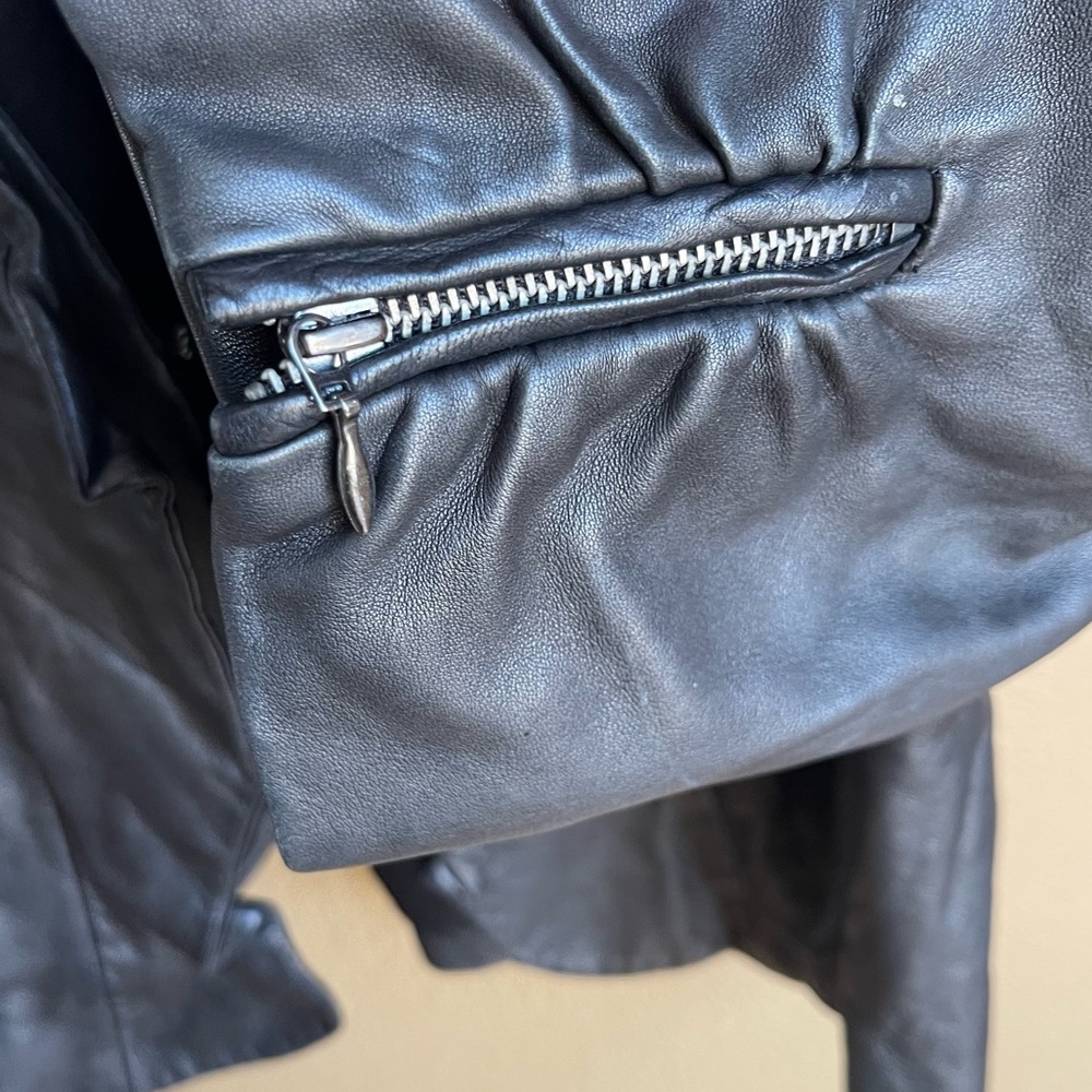 Classiques Entier Genuine Black Leather Jacket Blazer Size XL - Picture 9 of 13